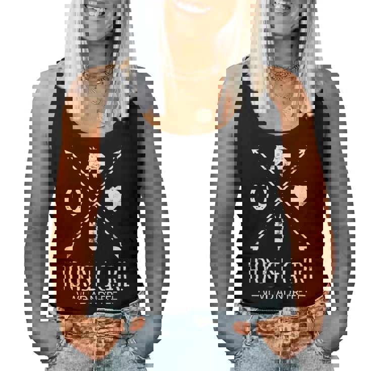 Horse Girl Wild And Free Arrow 馬好き乗馬tシャツ レディースタンクトップ