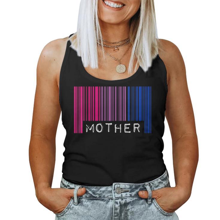 Madre Bisexual Orgullo Bandera Código De Barras Lgbtq Día De La Madre Mamá Cuello Camiseta sin mangas para mujer