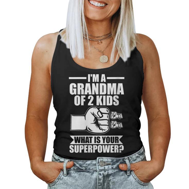 Oy Abuela De 2 Niños Abuela Cuello Camiseta sin mangas para mujer