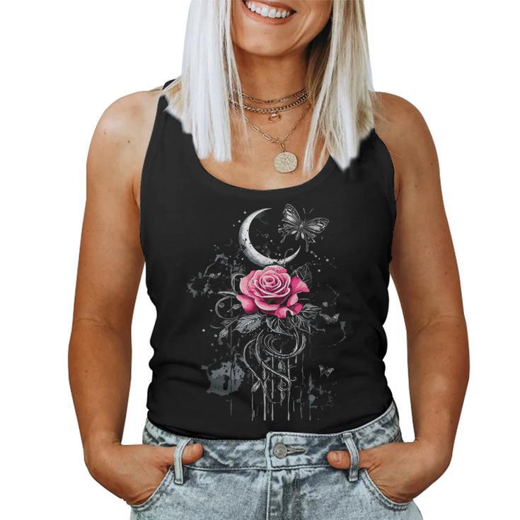 Pink Rose Flower Botanist Garden Gardening Flower Rose Women Tank Top