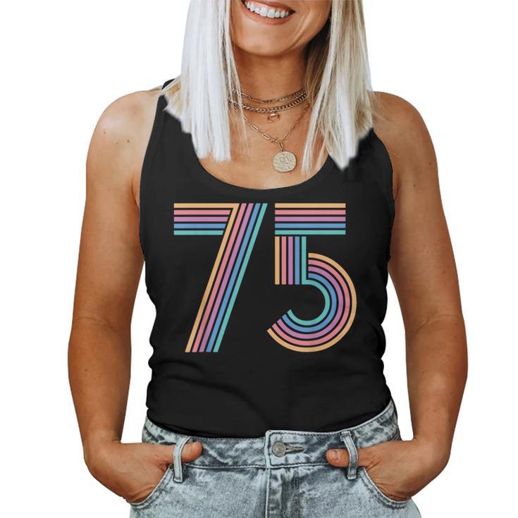 ナンバー 75 七五周年 男性 女性 75歳の誕生日 レディースタンクトップ