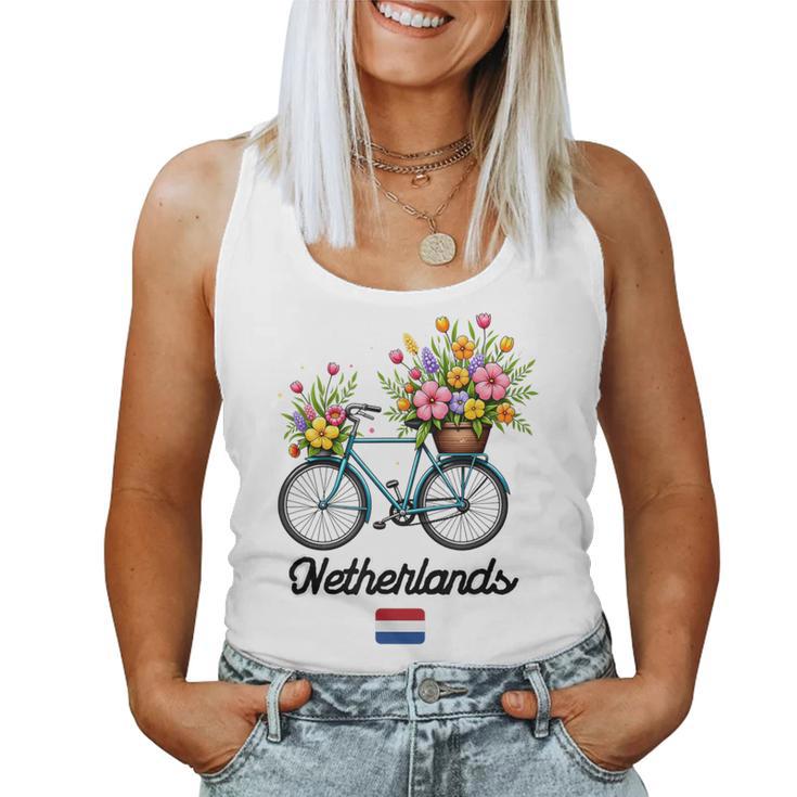 オランダの風車 チューリップフィールド オランダ 春の花 バイク レディースタンクトップ