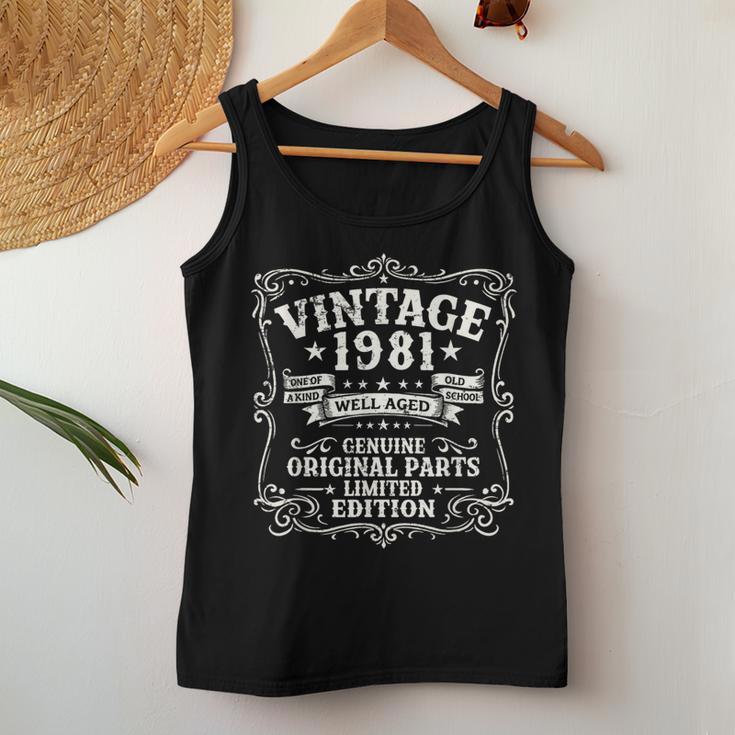 45歳 誕生日 男性女性intage 1981年1981年生まれ レトロデザインブランド レディースタンクトップ 面白い贈り物