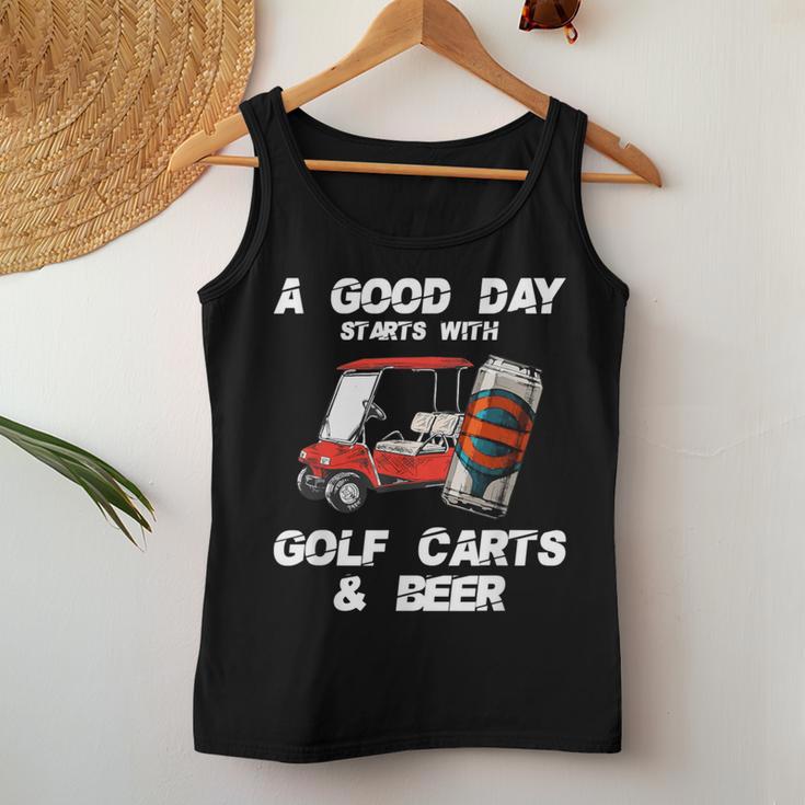 A Good Daytarts With Golf Carts And Beer 面白いゴルフ レディースタンクトップ 面白い贈り物