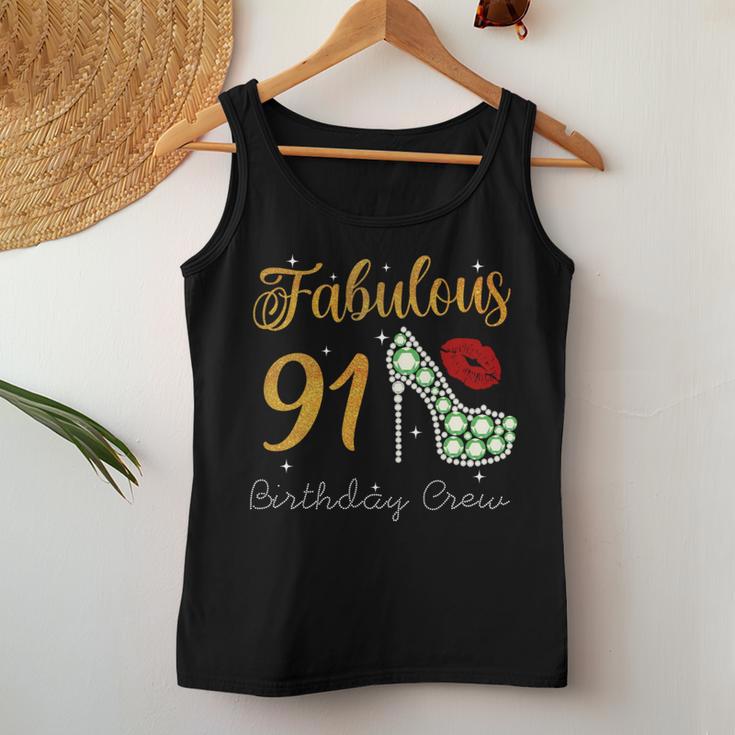 Fabulous Queen 91歳の誕生日クルーパーティ隊のお祝い 長袖tシャツ レディースタンクトップ 面白い贈り物