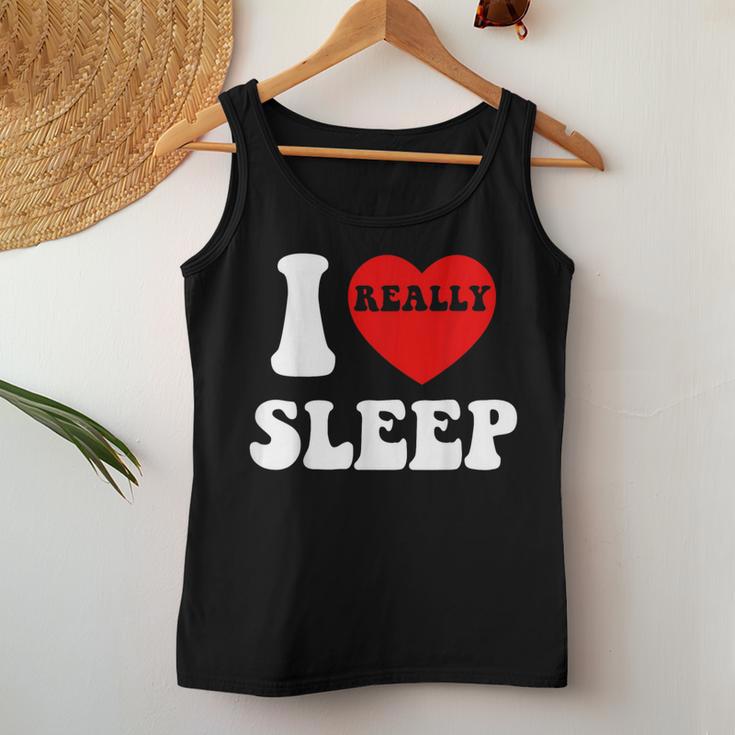 I Loveleep Heart Naps Lazy Relaxing For Men レディースタンクトップ 面白い贈り物