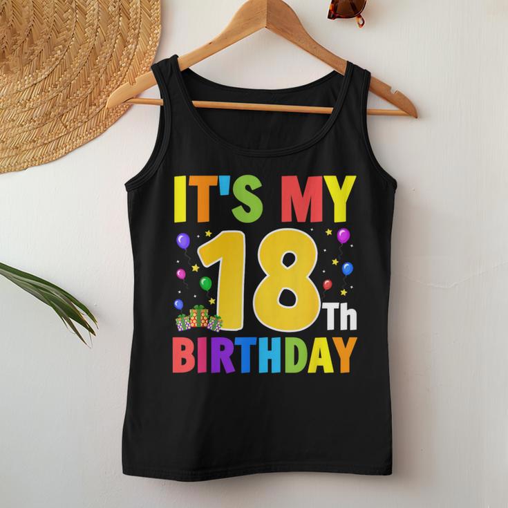 It's My 18歳の誕生日プレゼント。18歳のティーンの男の子と女の子に。 レディースタンクトップ 面白い贈り物