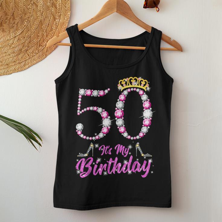 It's My 50Th Birthday Queen Tiarahoes 50歳 Old Bday ギフト レディースタンクトップ 面白い贈り物