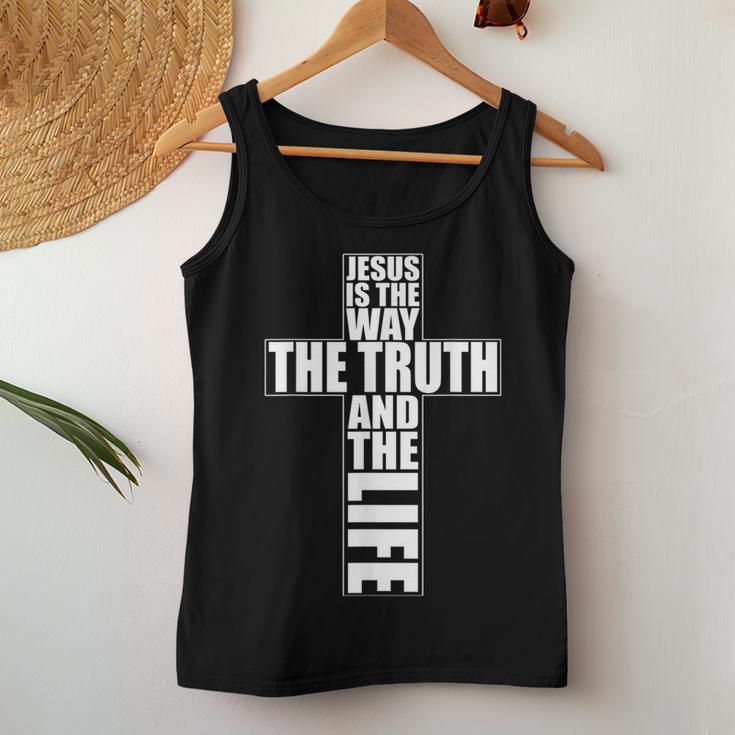Jesus Is The Way The Truth And The Life アパレル Christian Cr レディースタンクトップ 面白い贈り物