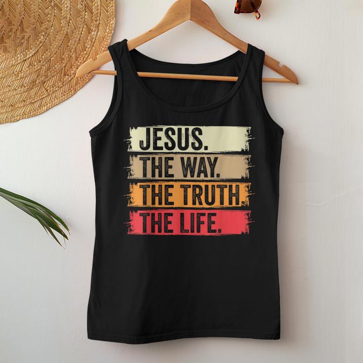 Jesus The Way The Truth Life Erse Christian Worship レディースタンクトップ 面白い贈り物