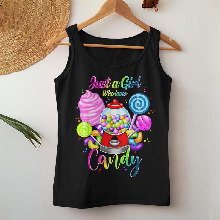 Just A Girl Who Loves Candy、レインボースイーツテスターギフト レディースタンクトップ 面白い贈り物