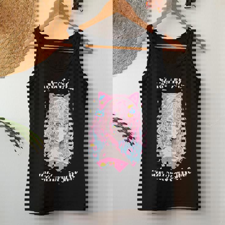 Just A Girl Who Loves アニメ カワイイ漫画 日本語 長袖tシャツ レディースタンクトップ 面白い贈り物