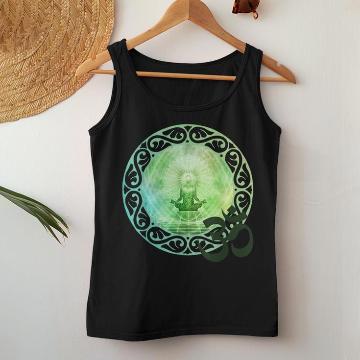 Mandala Namaste スピリチュアルブッダ ファッション服セット グリーン レディースタンクトップ 面白い贈り物