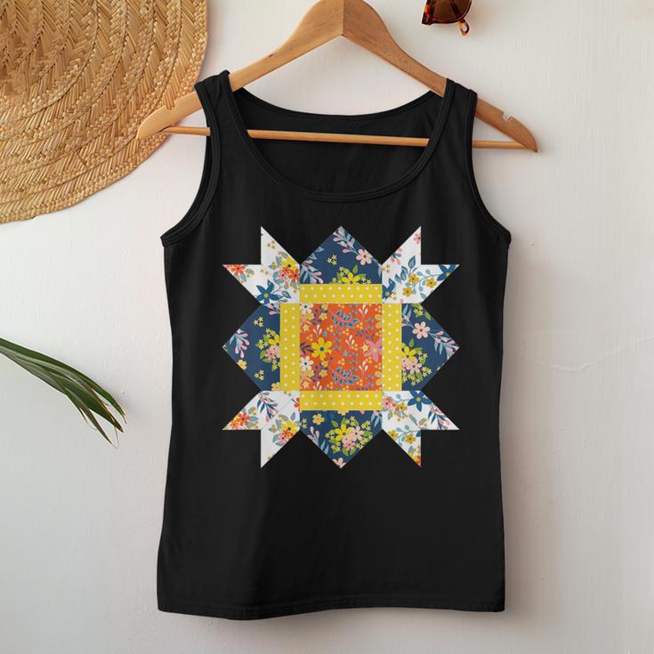 Quilters クラシック風防キルトブロック 花柄パッチワーク レディースタンクトップ 面白い贈り物