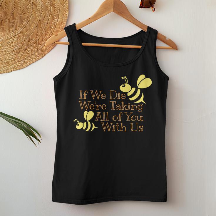Save The Bees レディースタンクトップ 面白い贈り物