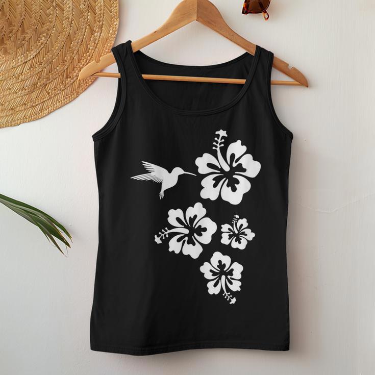 ハチドリ、ハイビスカス、花、男性、女性、子供 Tropical Hummingbird Hibiscus Flowers レディースタンクトップ 面白い贈り物