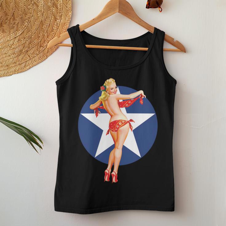 愛国心 ヴィンテージ セクシー ピンナップ 女の子 長袖tシャツ レディースタンクトップ 面白い贈り物