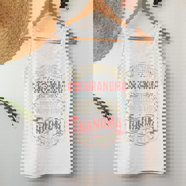 If Momays No Ask Grandma Familyassy Quote レディースタンクトップ 面白い贈り物