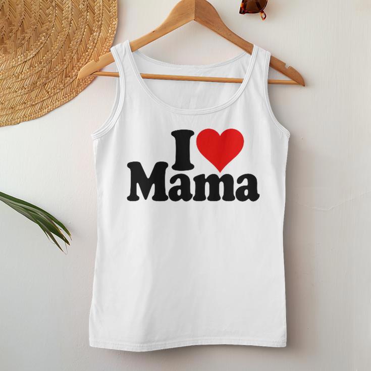 I Love Heart Mama Mother's Day Mommy Mother。 レディースタンクトップ 面白い贈り物