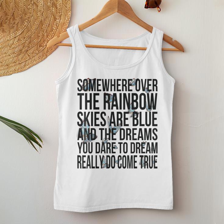 Somewhere Over The Rainbow-メンズ レディース キッズ バタフライ レディースタンクトップ 面白い贈り物