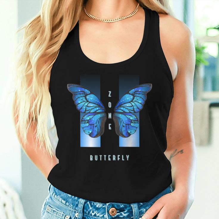 Blue Butterfly Beautiful Butterfly 長袖tシャツ レディースタンクトップ 彼女への贈り物