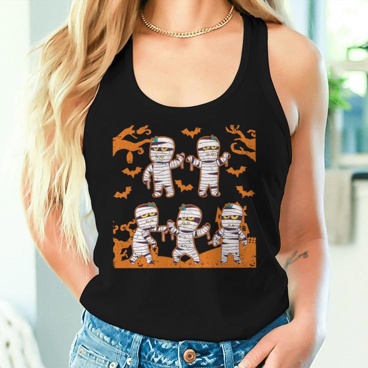 Dabbing Dancing Mummy ハロウィン ダブ ダンス ポーズ ミイラ 長袖tシャツ レディースタンクトップ 彼女への贈り物