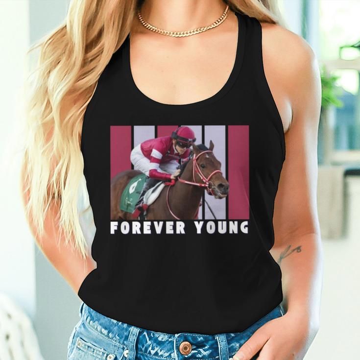 Forever Young Horse、競馬、デルマール、サンタアニタ 長袖tシャツ レディースタンクトップ 彼女への贈り物