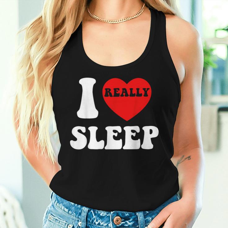 I Loveleep Heart Naps Lazy Relaxing For Men レディースタンクトップ 彼女への贈り物