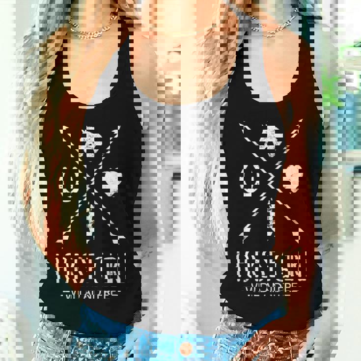 Horse Girl Wild And Free Arrow 馬好き乗馬tシャツ レディースタンクトップ 彼女への贈り物