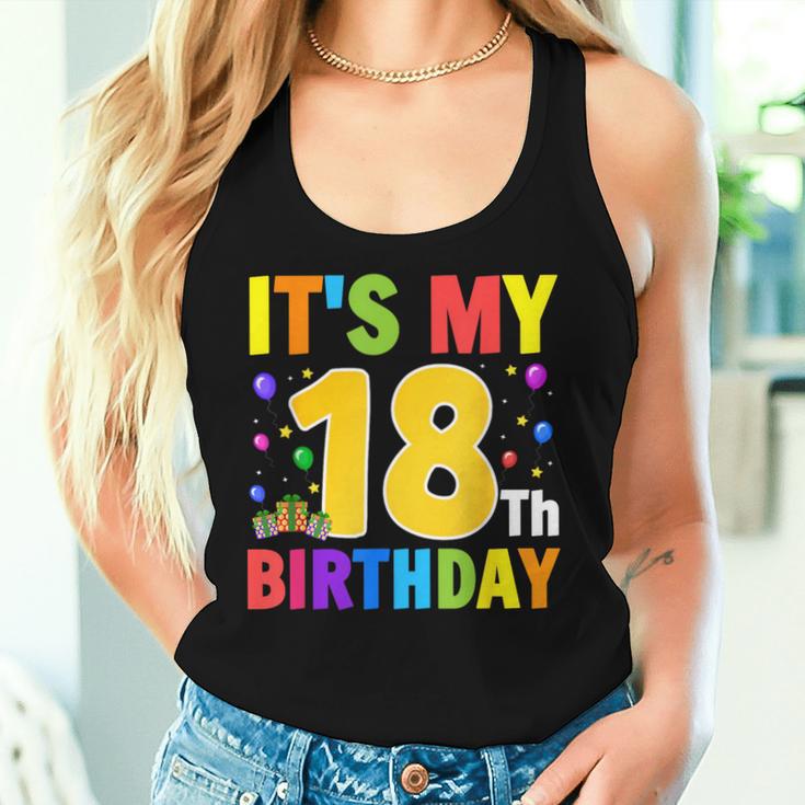 It's My 18歳の誕生日プレゼント。18歳のティーンの男の子と女の子に。 レディースタンクトップ 彼女への贈り物