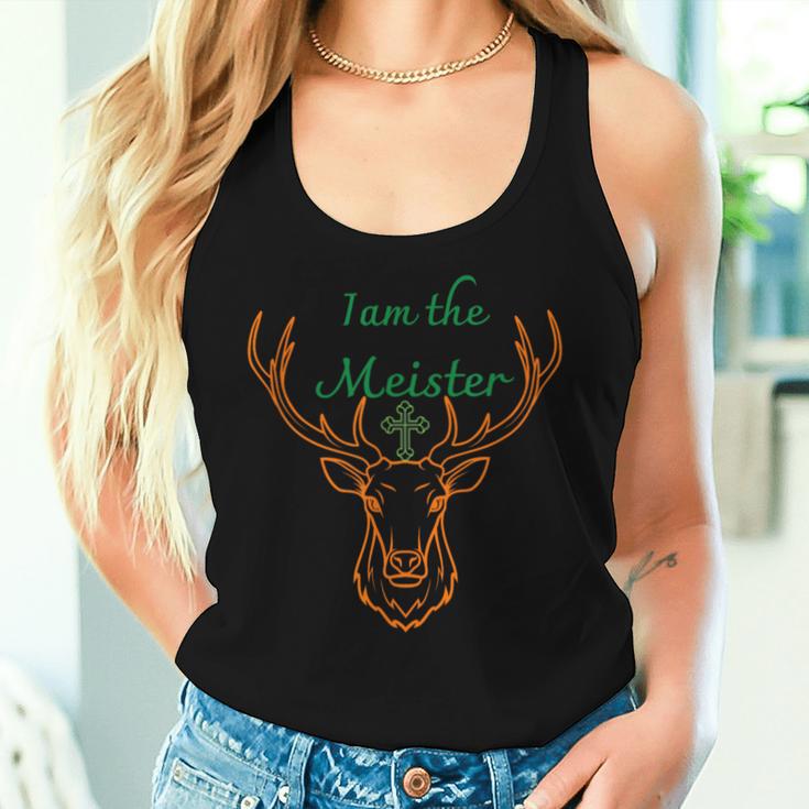Jaegermeister Meister Deer Family Dad Mum Cheeky レディースタンクトップ 彼女への贈り物