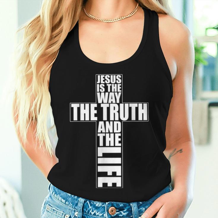 Jesus Is The Way The Truth And The Life アパレル Christian Cr レディースタンクトップ 彼女への贈り物