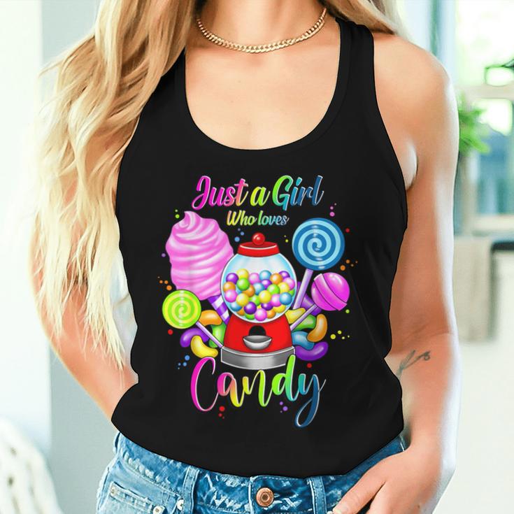 Just A Girl Who Loves Candy、レインボースイーツテスターギフト レディースタンクトップ 彼女への贈り物