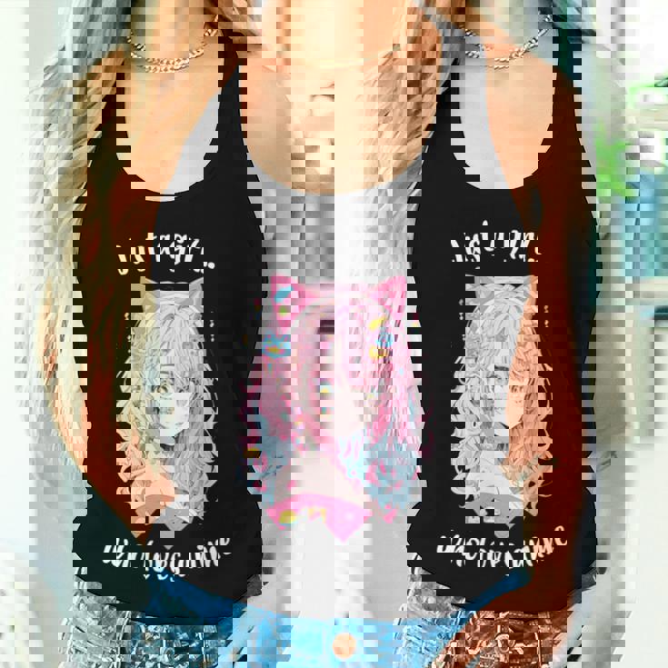 Just A Girl Who Loves アニメ カワイイ漫画 日本語 長袖tシャツ レディースタンクトップ 彼女への贈り物