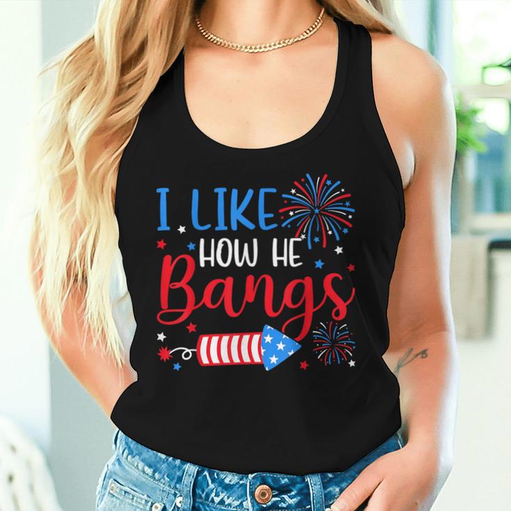 I Like How He Bangs マッチング カップル 4Th Of July 花火 レディースタンクトップ 彼女への贈り物