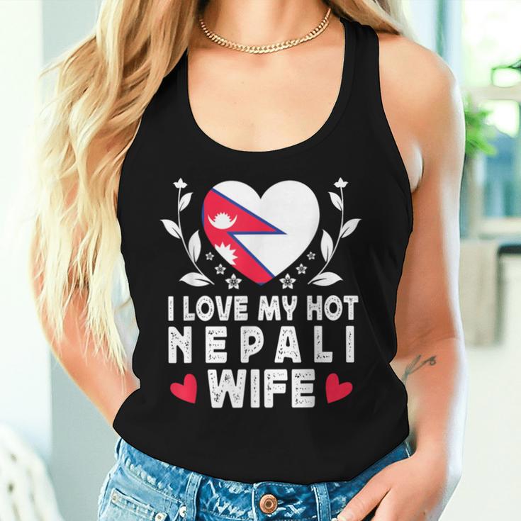 I Love My Hot Nepali Wifepouses Nepal Flag レディースタンクトップ 彼女への贈り物