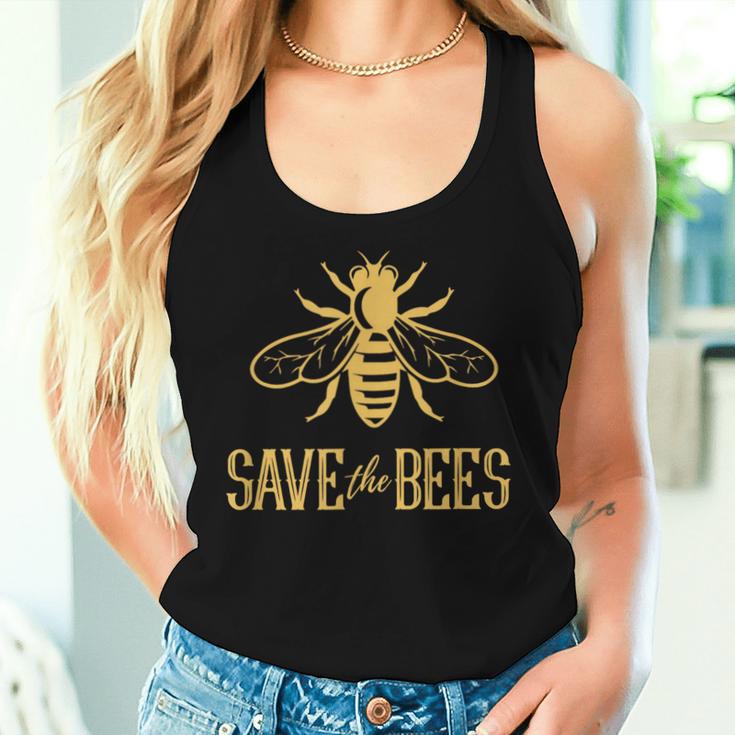 Save The Bees 花、じんましん、アースデイ、環境、平和 レディースタンクトップ 彼女への贈り物
