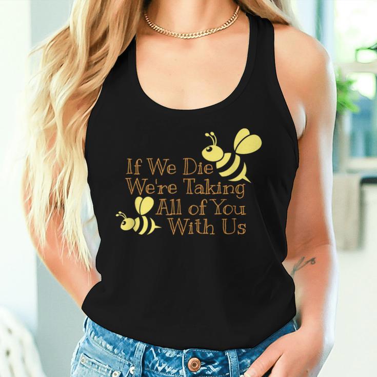 Save The Bees レディースタンクトップ 彼女への贈り物