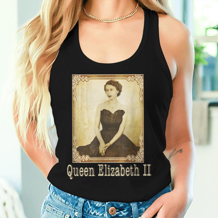 エリザベスii ヴィンテージ レトロ 神ave The Queen Uk Monarch レディースタンクトップ 彼女への贈り物