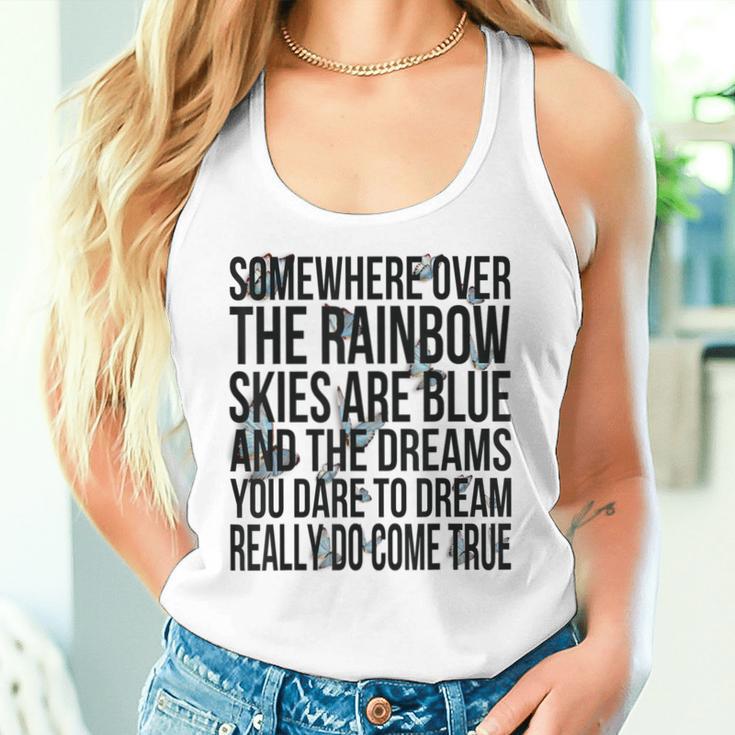 Somewhere Over The Rainbow-メンズ レディース キッズ バタフライ レディースタンクトップ 彼女への贈り物