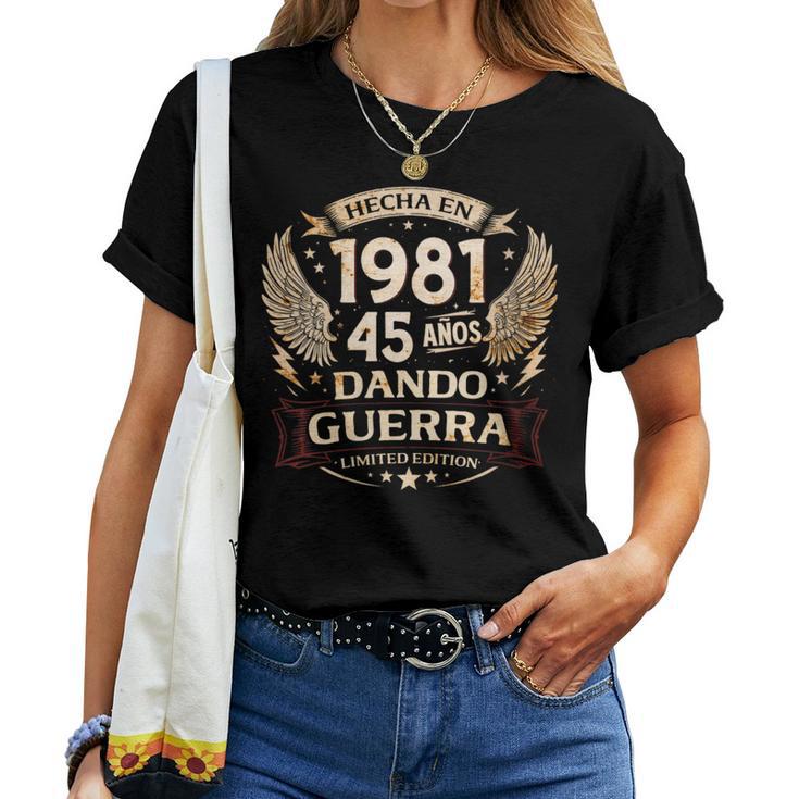 45 Cumpleaños Hombre 45 Años Original De 1981 Cuello Camiseta de mujer