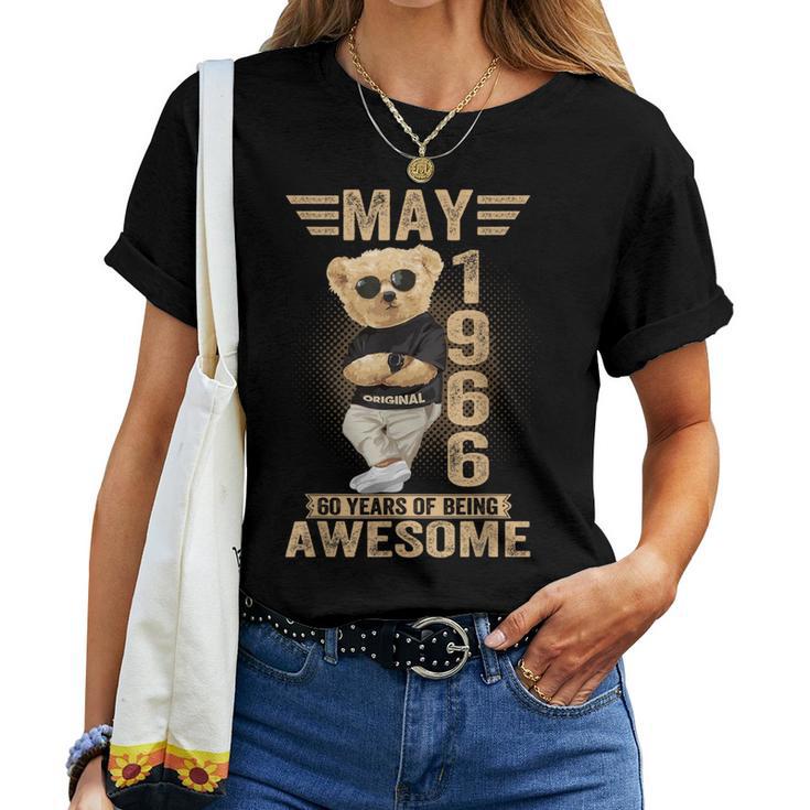 5月60日 誕生日 男性 女性 1966年 素晴らしいテディベア レディースTシャツ