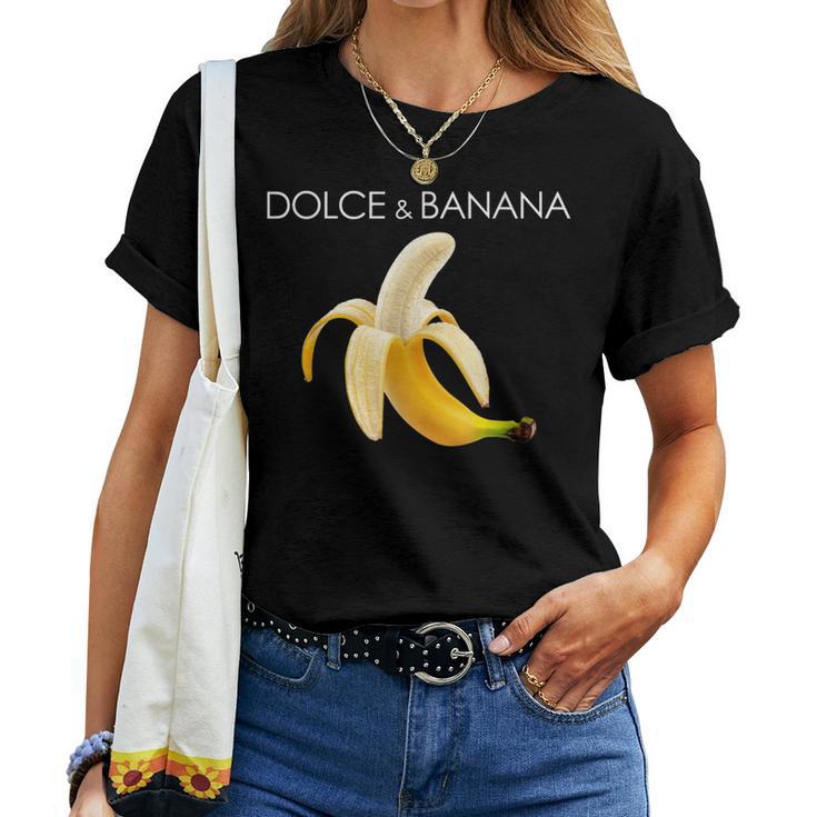 Dolce And Banana T Cute Graphic Banana レディースTシャツ