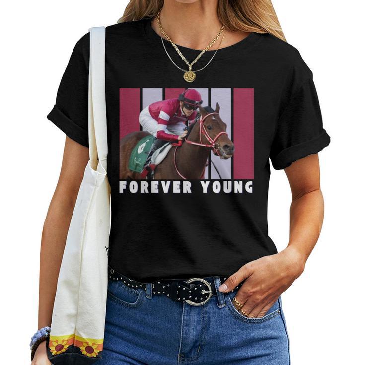 Forever Young Horse、競馬、デルマール、サンタアニタ 長袖tシャツ レディースTシャツ