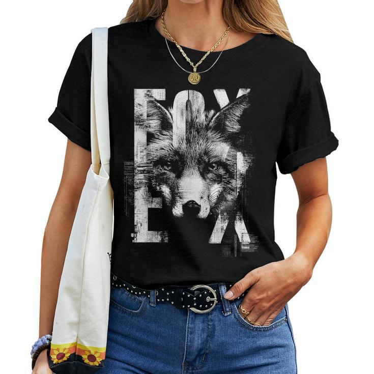 Fox グラフィックアート 動物愛好家 野生動物 森 男性 女性 レディースTシャツ