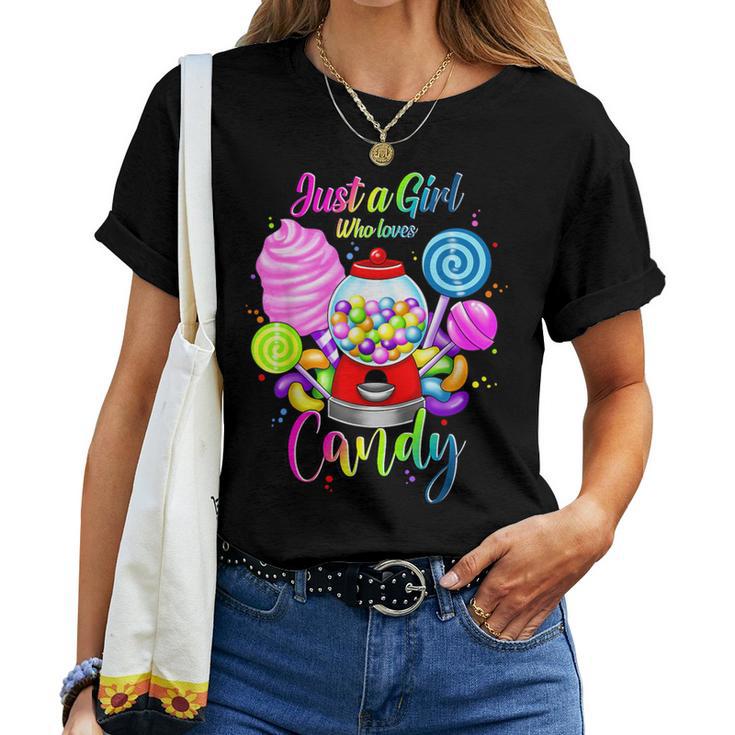 Just A Girl Who Loves Candy、レインボースイーツテスターギフト レディースTシャツ