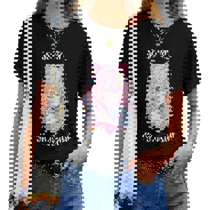 Just A Girl Who Loves アニメ カワイイ漫画 日本語 長袖tシャツ レディースTシャツ