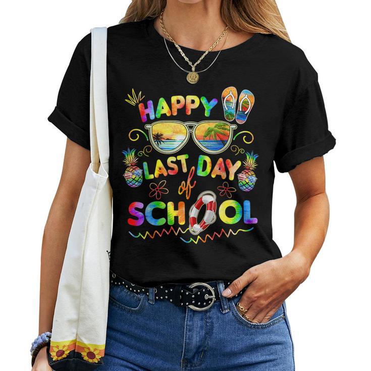Last Day Ofchool For Teacher Off Duty Tie And Dye レディースTシャツ