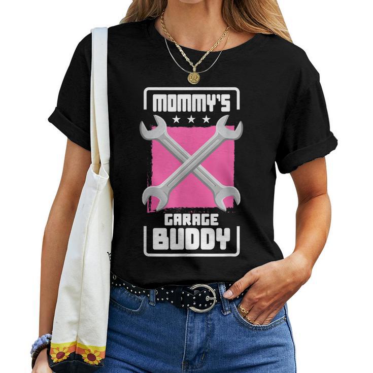 Mommy Garage Buddy 車愛好家 メカニック 自動車修理 レディースTシャツ