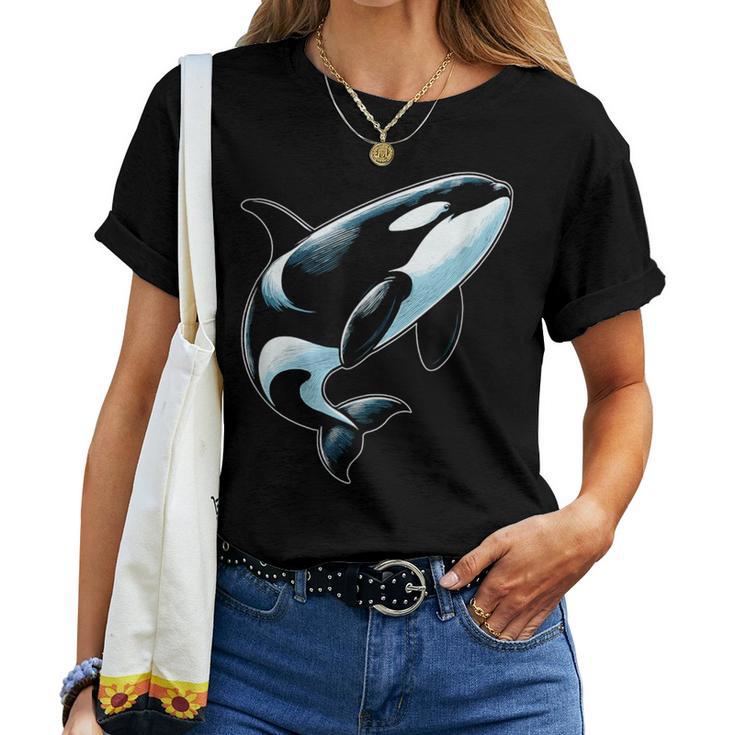Orca シャツ オーシャン シャチ 恋人 男性 男の子 女の子 キッズ シャチ レディースTシャツ